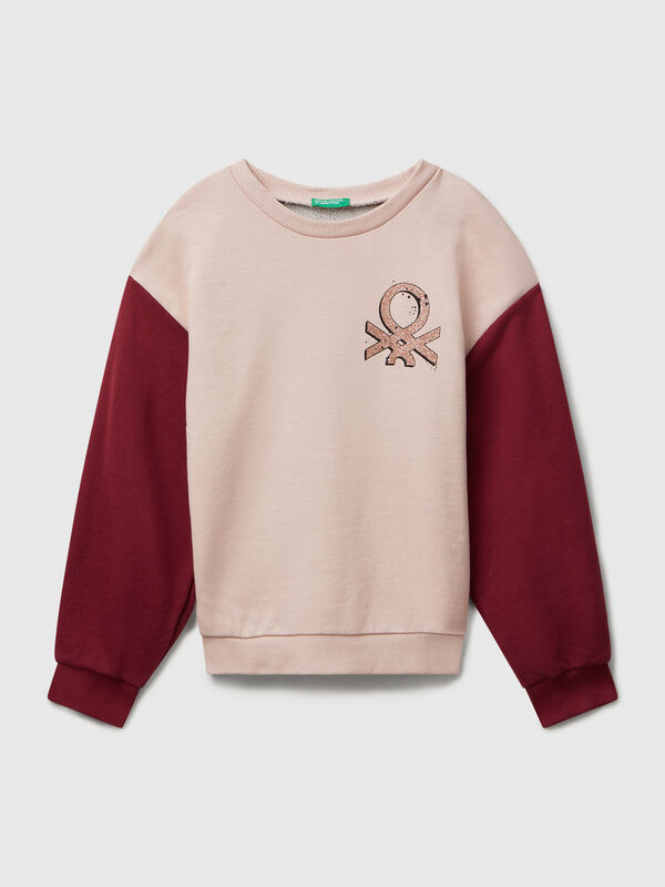 Sweatshirt with glittery logo print Junior Girl