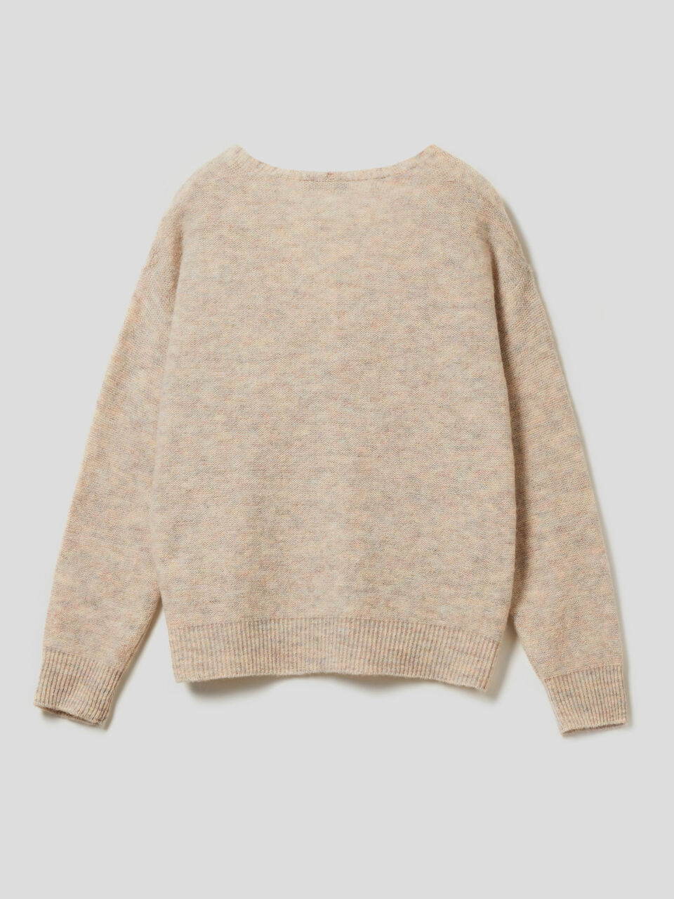 V-neck sweater in wool blend image number 2