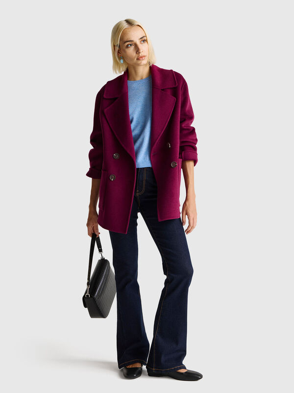 Double-breasted coat in wool blend Women
