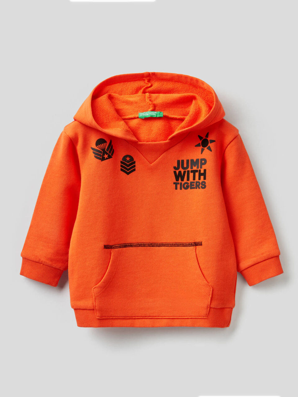 Sweatshirt with hood in pure cotton image number 1