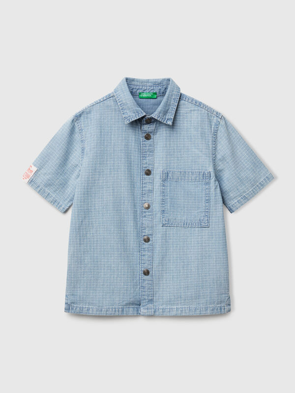 Check shirt in pure cotton Junior Boy