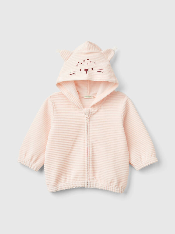 Sweatshirt in chenille with hood New Born (0-18 months)