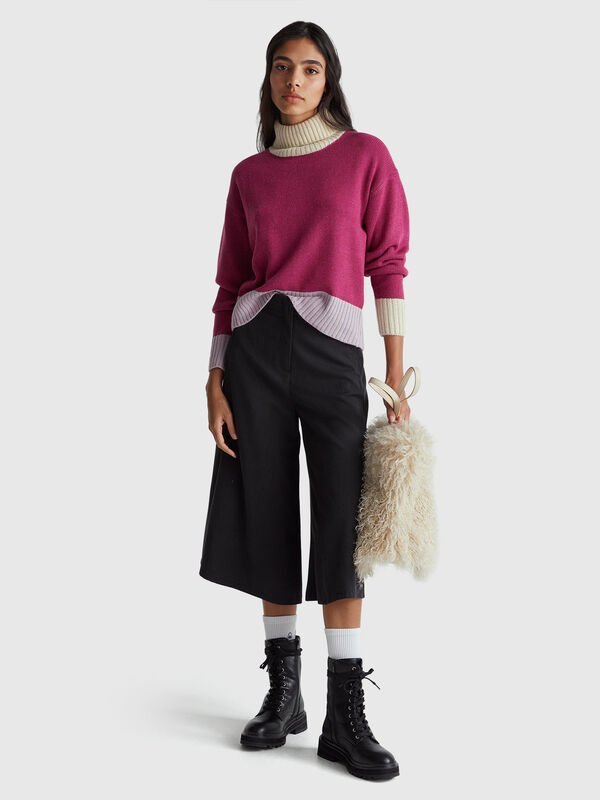 Color block turtleneck Women