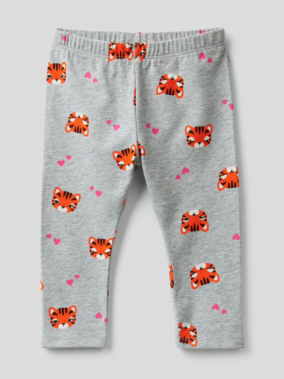 Printed leggings in stretch cotton image number 1