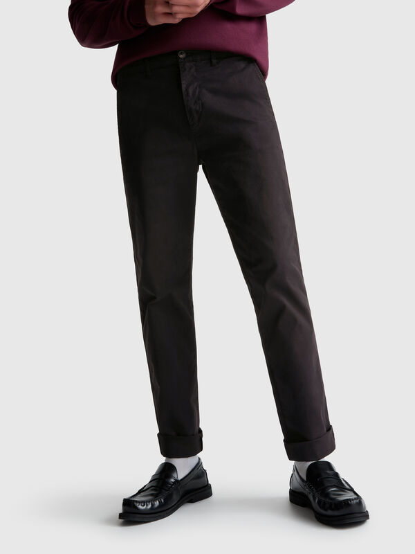 Slim fit cotton chinos Men