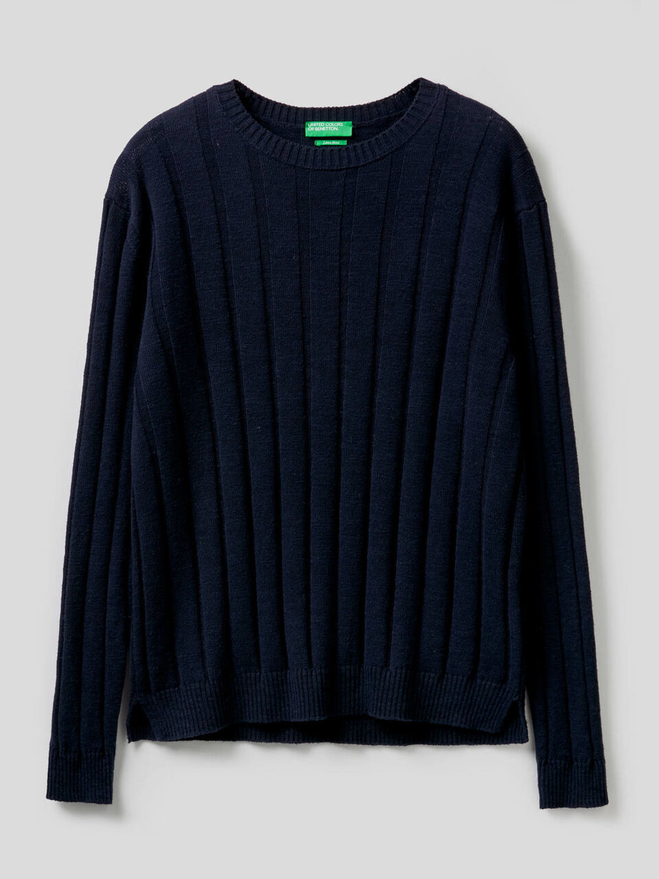 Ribbed sweater in linen blend cotton image number 1