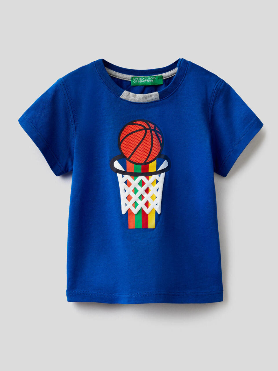 100% cotton t-shirt with multicolor print image number 1