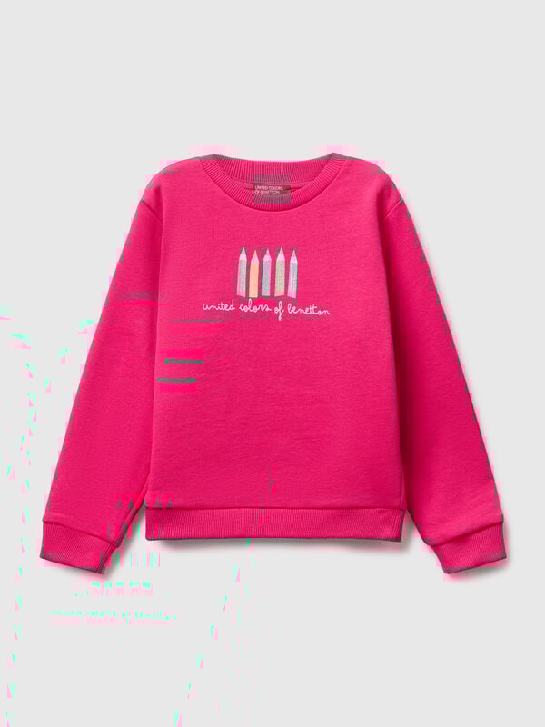 Sweatshirt with glittery print Junior Girl
