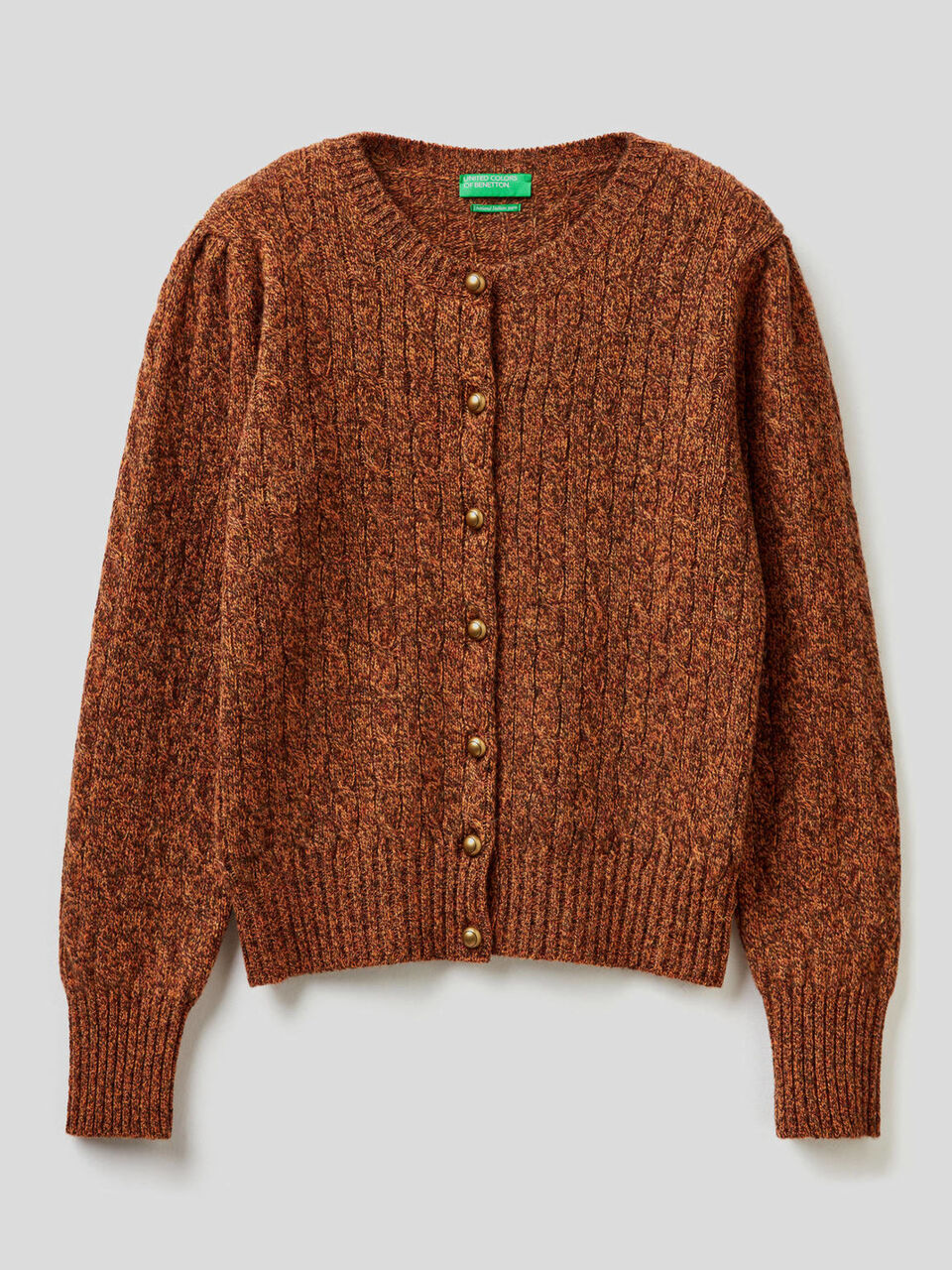 Cable knit cardigan in pure Shetland wool image number 1