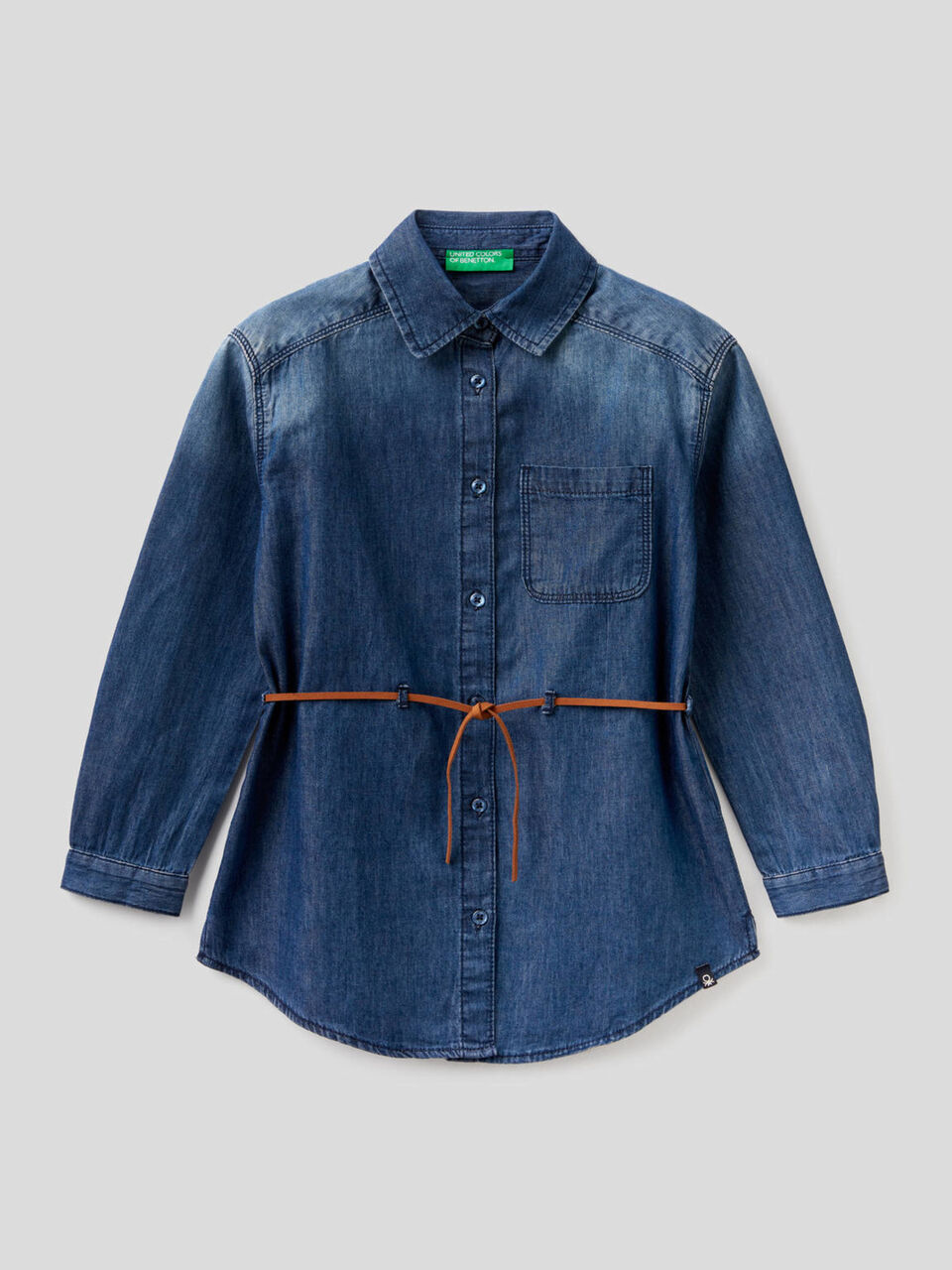Jean shirt in 100% cotton image number 1