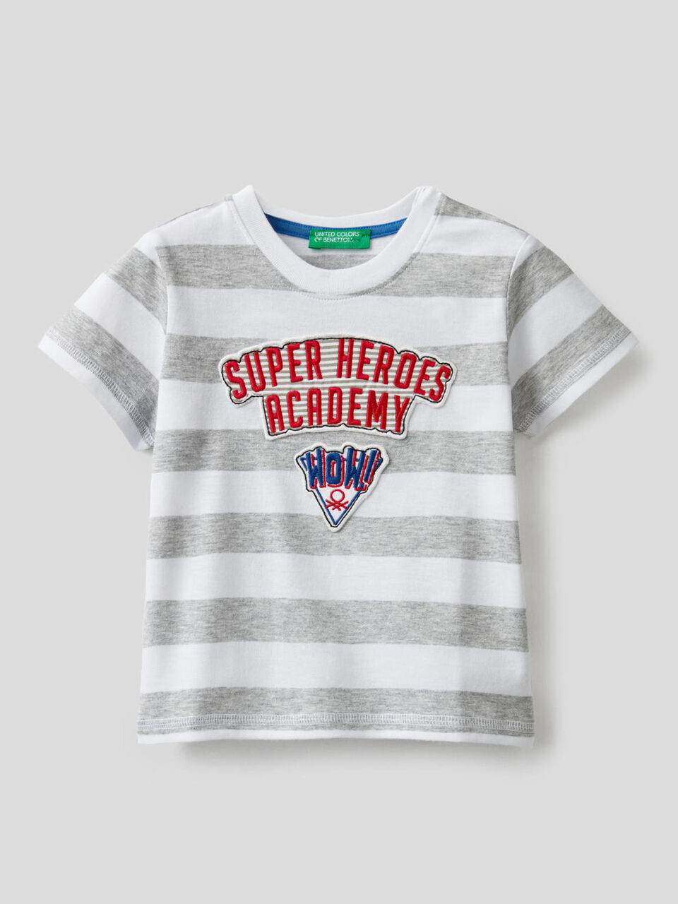 Striped t-shirt with patch image number 1
