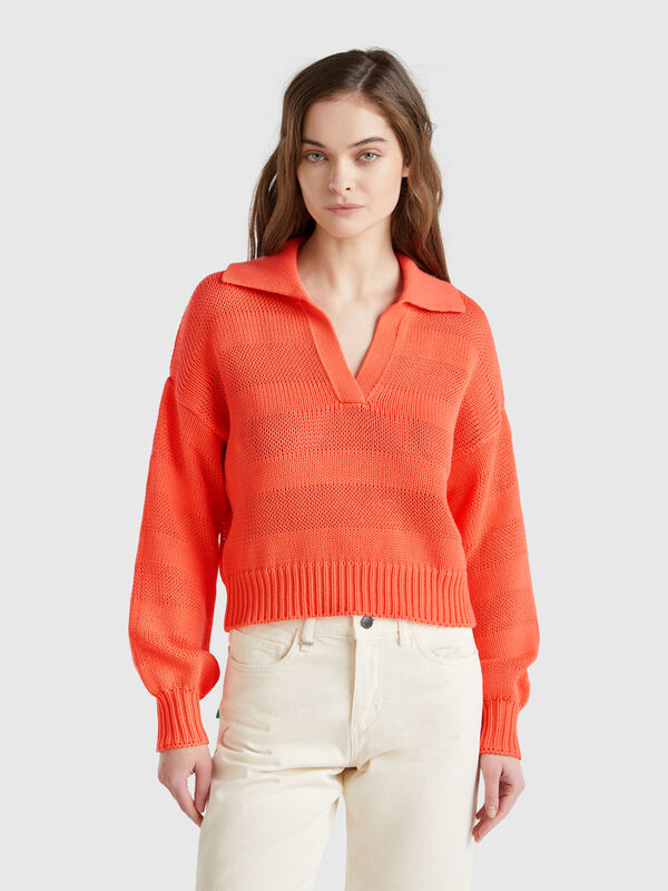 100% cotton polo sweater Women