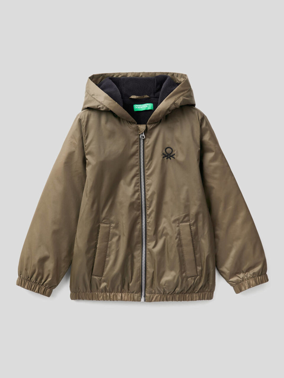 Jacket with zipper and hood image number 1
