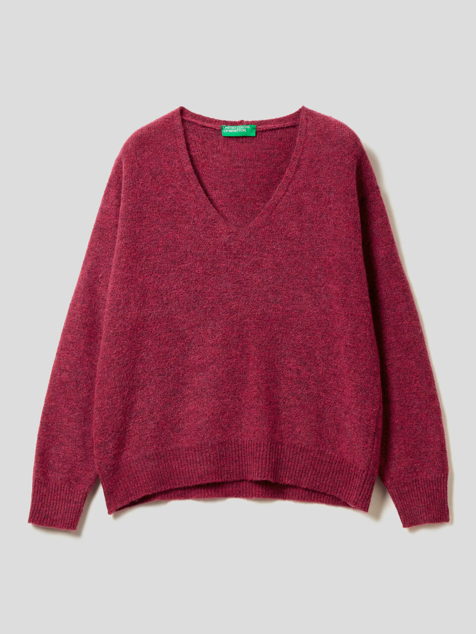 V-neck sweater in wool blend image number 1