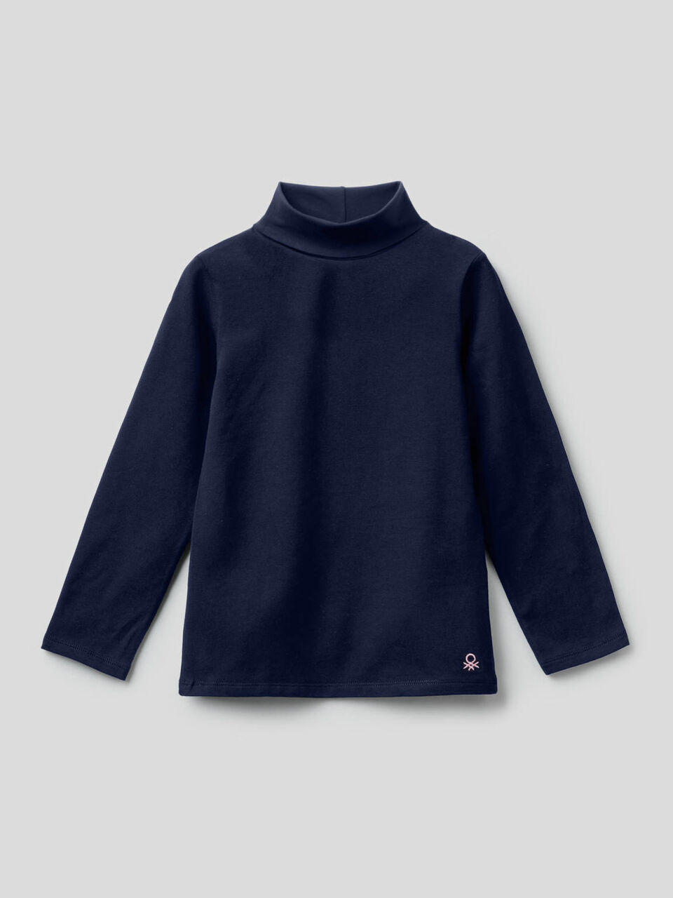 T-shirt in stretch cotton with high neck image number 1