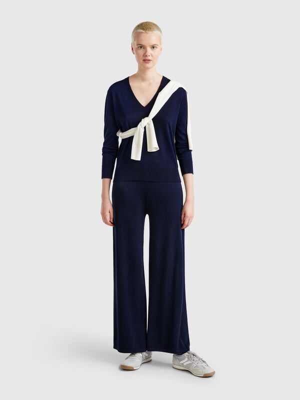 Wide knit trousers Women