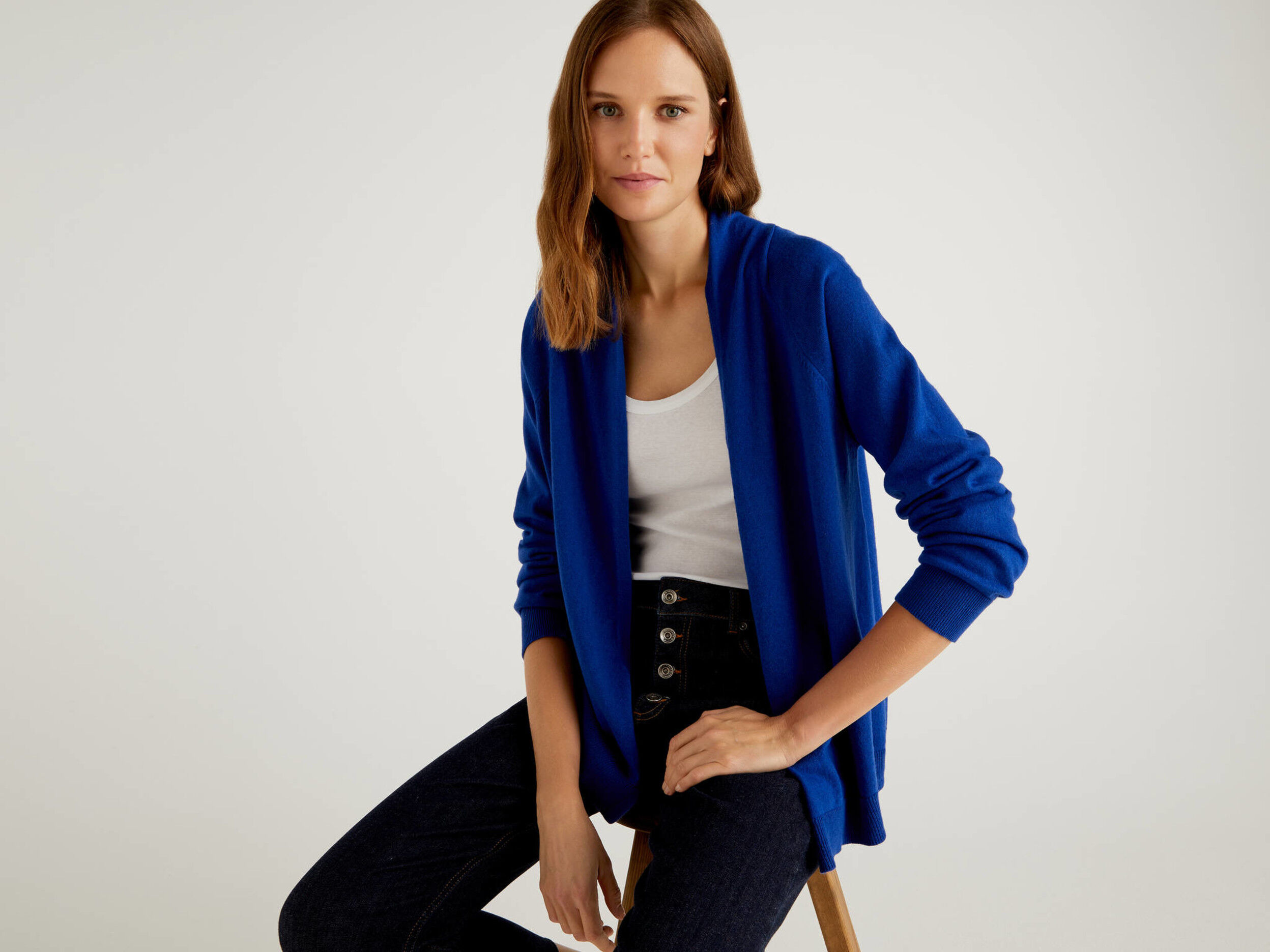 cos blue cardigan