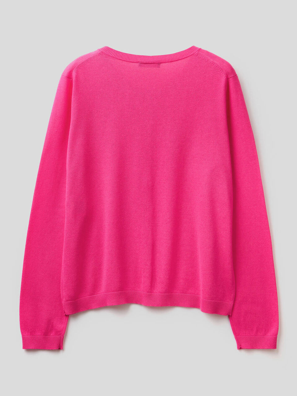 Cotton blend crew neck cardigan image number 2