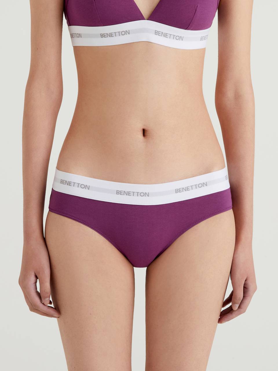 Purple underwear in stretch organic cotton - Violet | Benetton